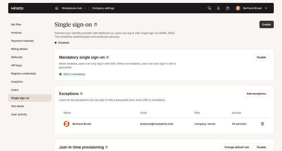 Kinsta
				team settings page example