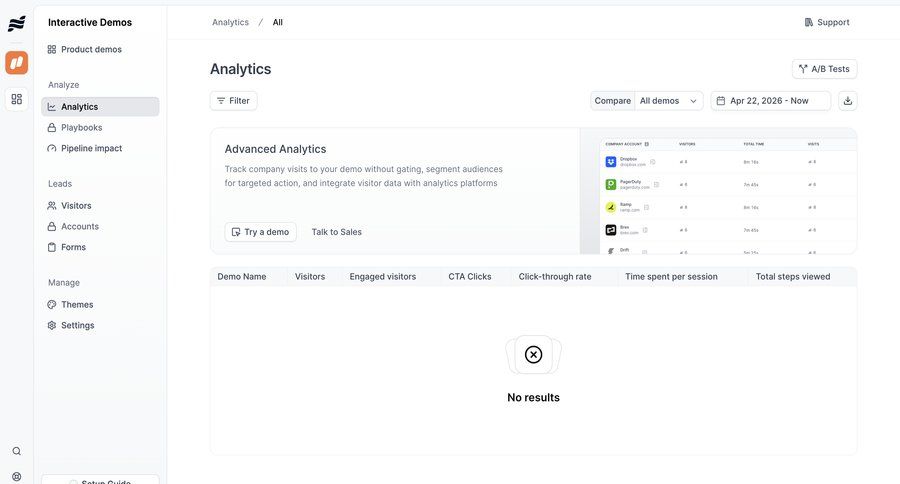 Navattic
			 analytics dashboard date picker b2b saas ui page example