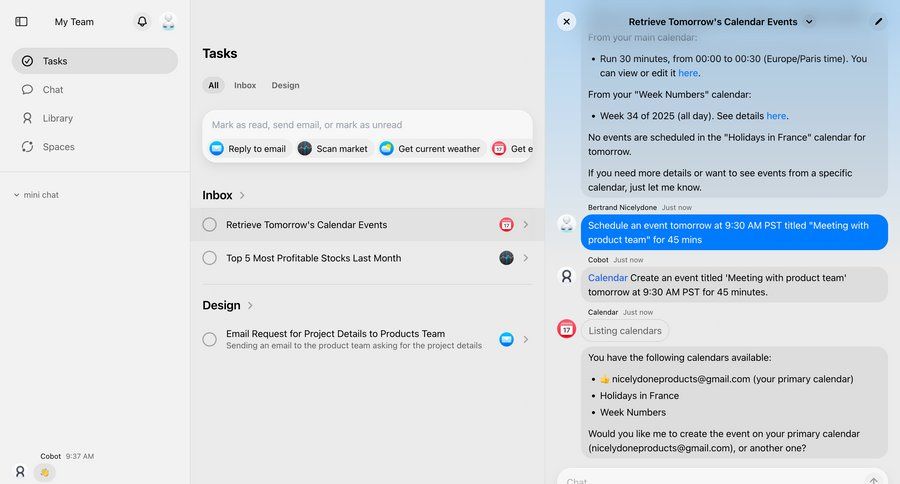 Cobot
			list calendars form modal & popover task management design calendar events email inbox chat ui page example