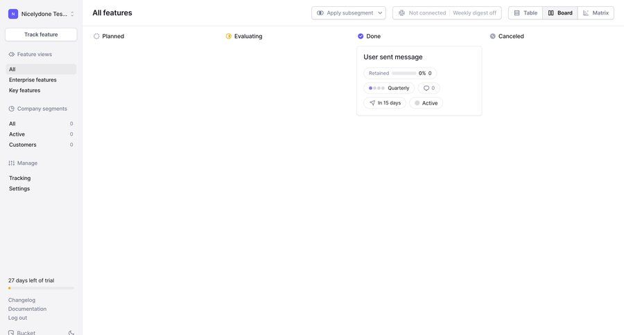 Bucket
			 sidebar navigation project management kanban board dropdown filters progress bar table ui page example