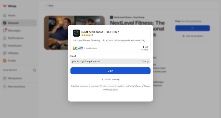 Whop
				detail page ui page example
