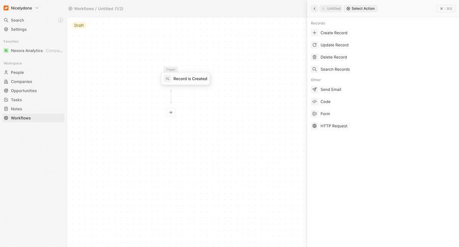Twenty
			create actions design editor data management sidebar navigation grid editor workflow management workflow builder workflow automation workflow creation full-screen layout drag and drop workflow screen workflow editor sidebar create menu ui page example