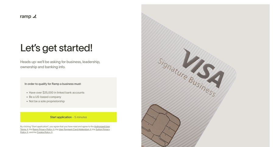 Ramp
			 fintech ui page example