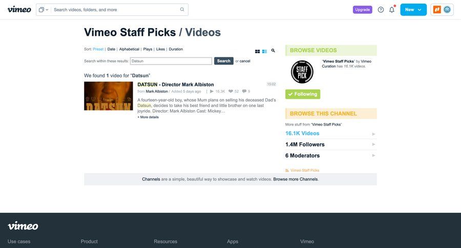Vimeo
				detail page ui page example