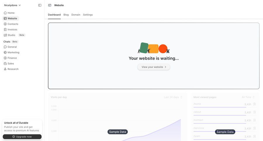 Durable
				empty state ui page example