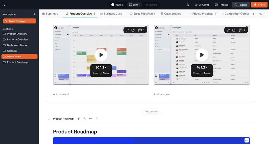 Dock
			 content blocks ui page example