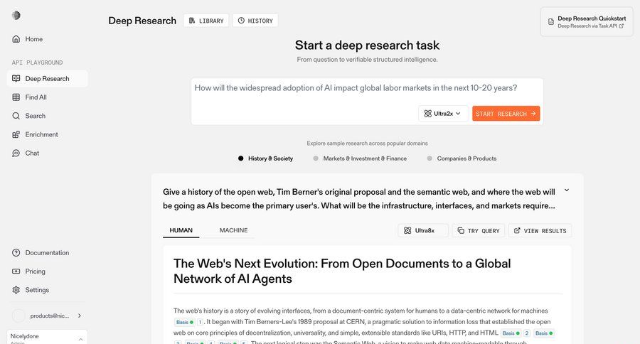 Parallel
			 task management dashboard artificial intelligence research ui page example