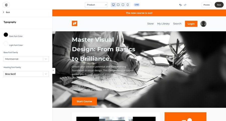 Kajabi
			 design color selection content hierarchy typography dark ui modern ui page example