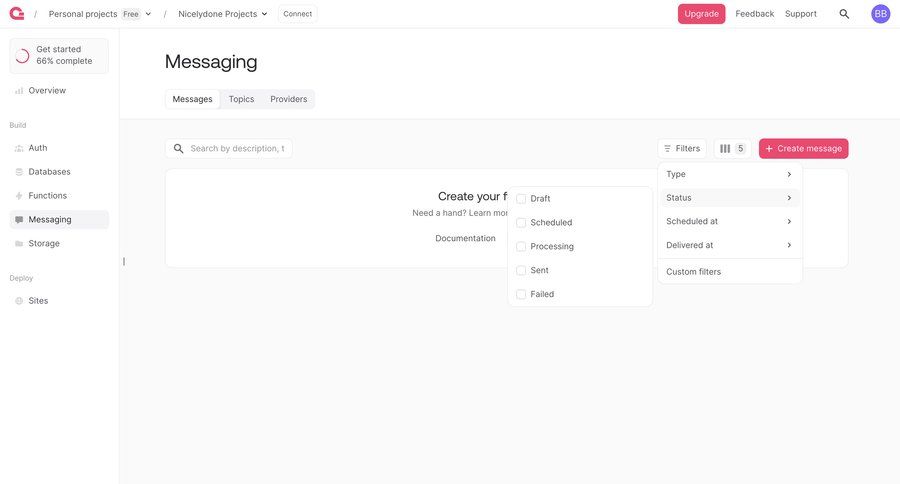 Appwrite
				settings ui page example