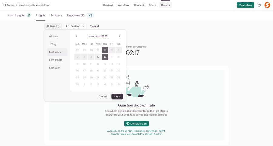 Typeform
				calendars ui page example