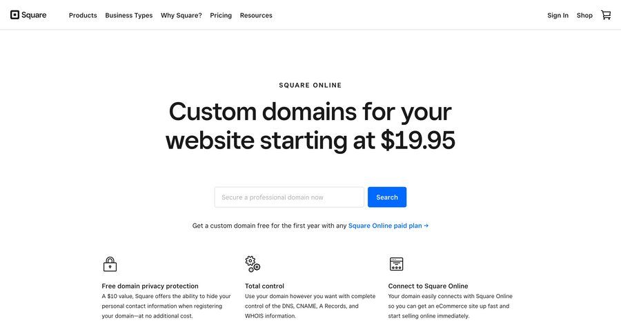 Square screen example