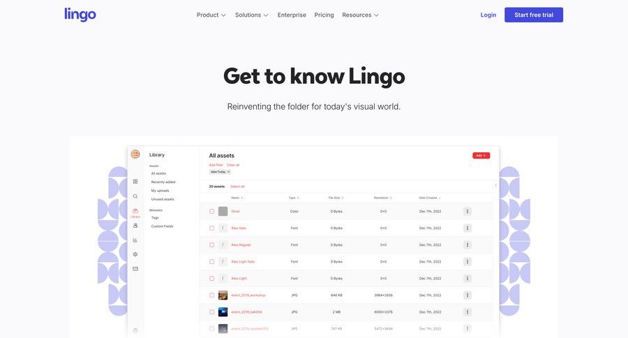 Lingo
				about & company mission ui page example