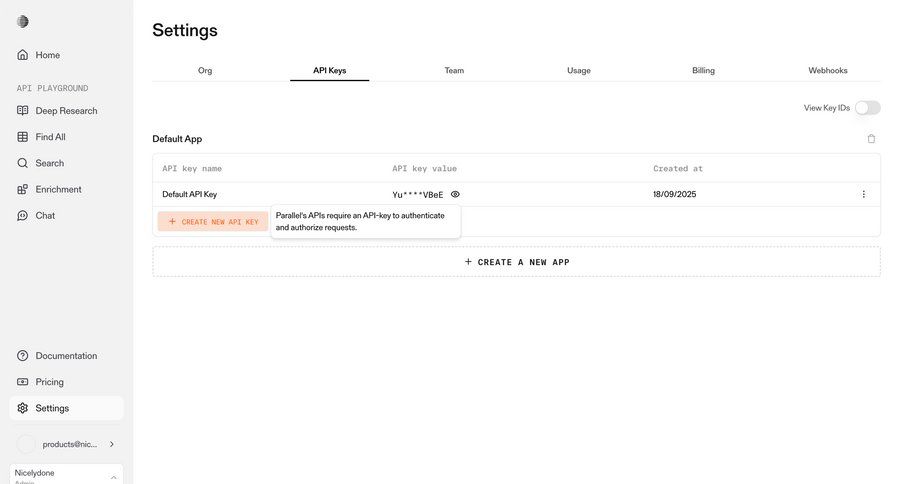Parallel
			 configuration settings api management table ui page example