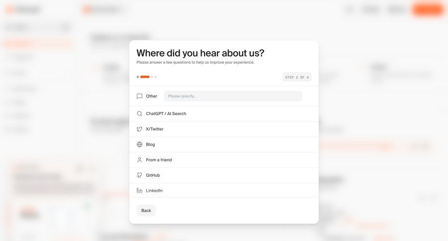 Firecrawl
			 onboarding form user research ui page example
