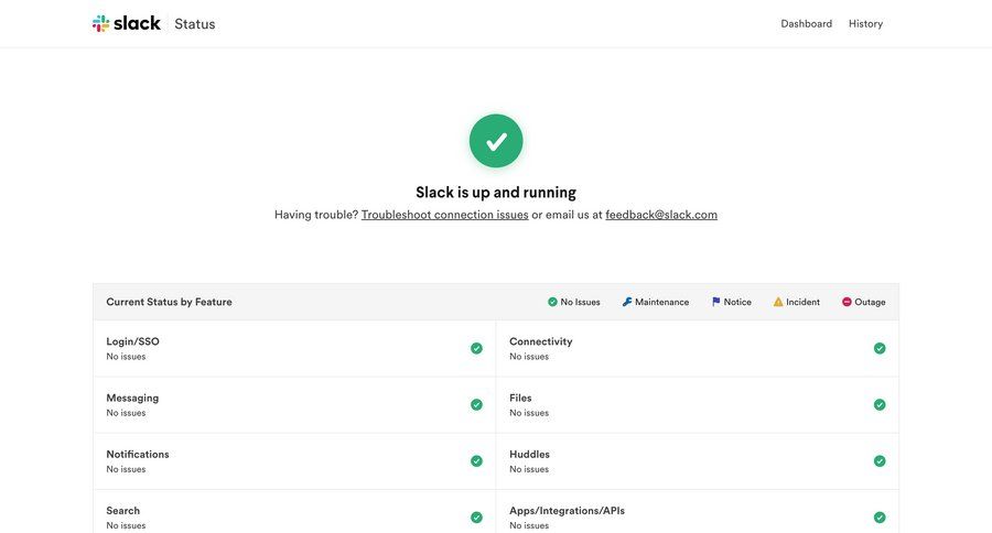 Slack
			system status information state customer stories download report news feed ui page example