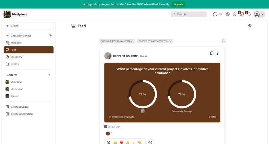 Mighty
			 sidebar navigation user profile menu social feed progress sharing ui page example