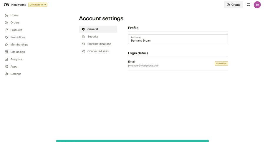 Fourthwall
			 settings sidebar navigation account management form account setup account settings user account profile management email verification sidebar user profile ui page example