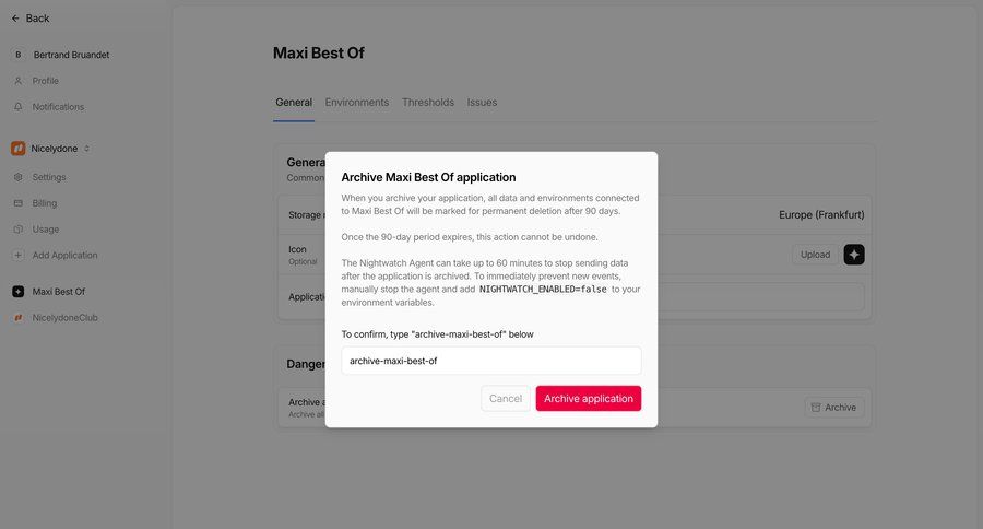 Nightwatch
			 modal dialog application management ui page example