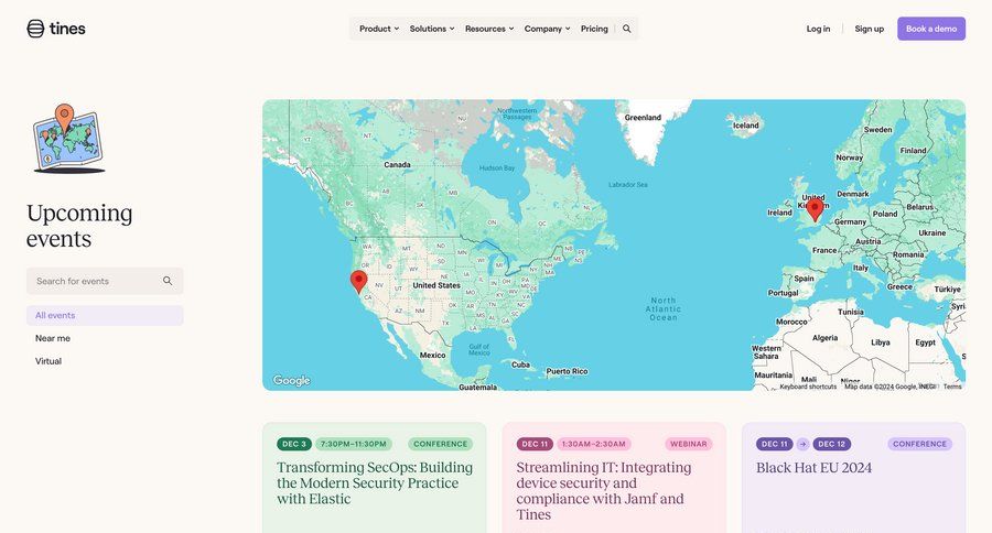 Tines
			events location map case studies keyboard shortcuts ui page example