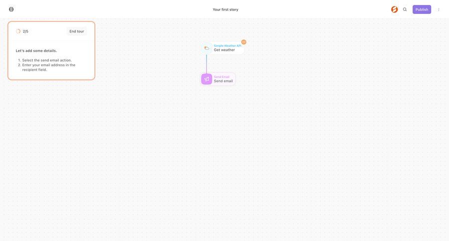 Tines
			 workflow onboarding automation editor workflow builder workflow automation workflow creation drag and drop workflow editor tutorial create setup on boarding integration guided tour ui page example