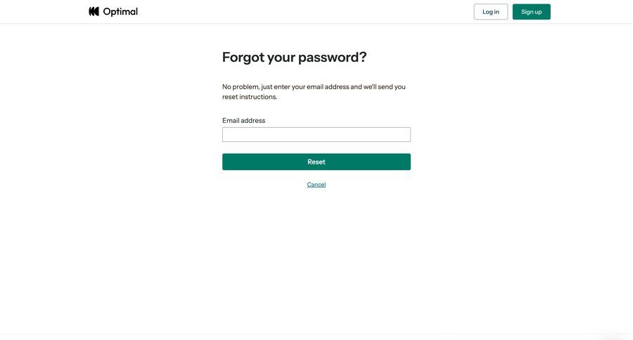 Optimal
				password reset ui page example