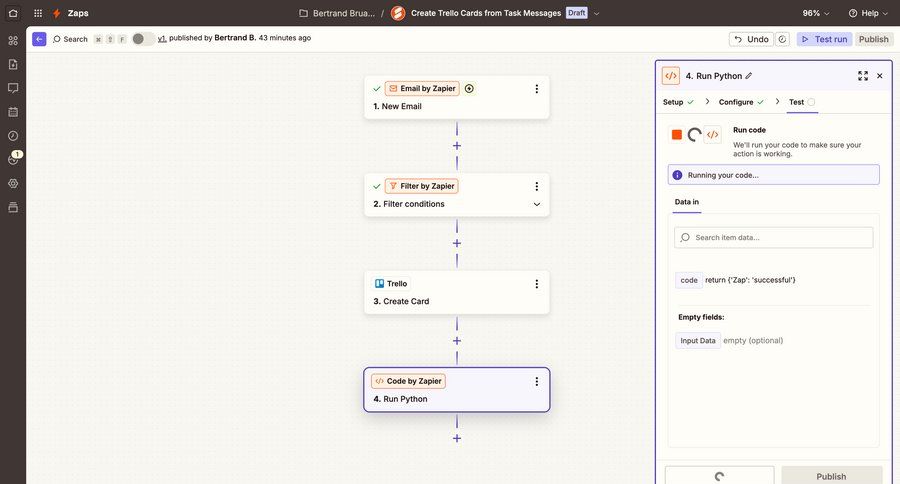 Zapier
			 progress indicator form integration automation workflow configuration setup loading modal screen configuration screen data mapping ui page example