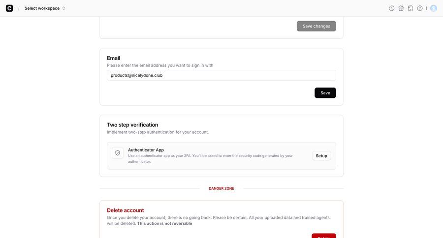 Chatbase
				delete account ui page example