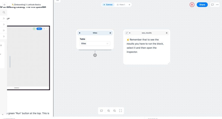 Latitude
			 grid onboarding workflow builder data analysis drag and drop menu data visualization data pipeline ui page example