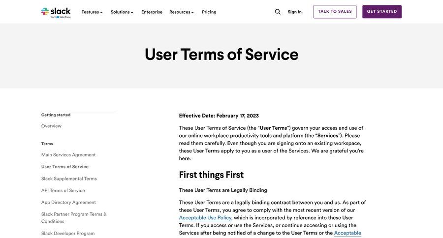 Slack
			 manage links user permissions user termination media assets check out enterprise enterprise settings affiliate program news feed ui page example