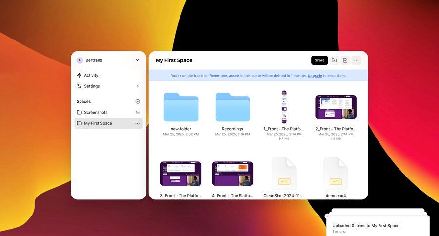 Shuttle
			 collaboration sidebar navigation grid file management sidebar folder upload file desktop ui page example