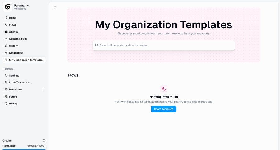 Gumloop
			 workspace settings template library workflow automation ui page example