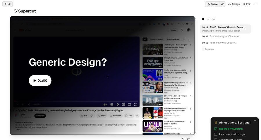 Supercut
			player content editor design full-screen layout video player download progress bar ui page example