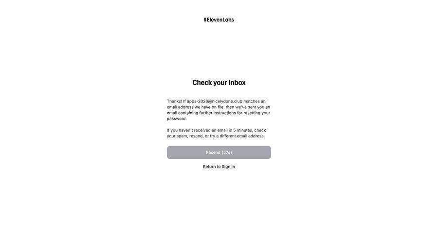 Elevenlabs
			 email confirmation ui page example