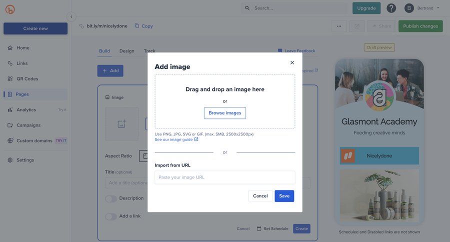 Bitly
			 content management form editor drag and drop upload image file upload modal drag & drop wysiwyg file uploader upload file upload media upload documents image gallery media gallery media assets file picker avatar upload ui page example