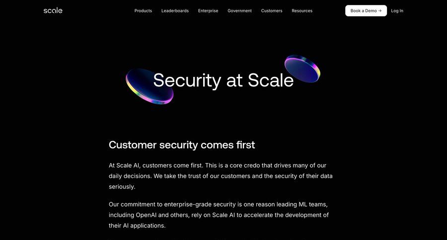 Scale
			 enterprise security ui page example
