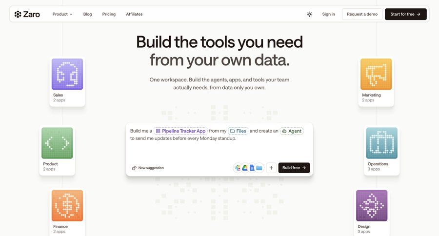 Zaro
			 data integration ui page example