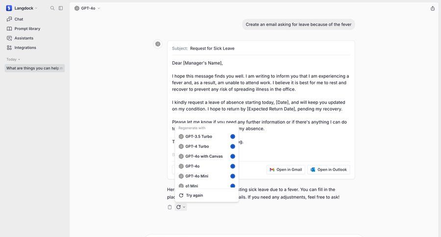 Langdock
			 artificial intelligence grid editor email wysiwyg menu competition ui page example