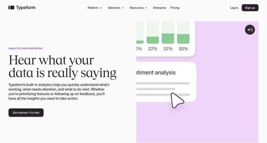 Typeform
			 data visualization ui page example