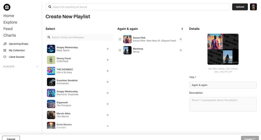 Sound.xyz
			    ux ui design