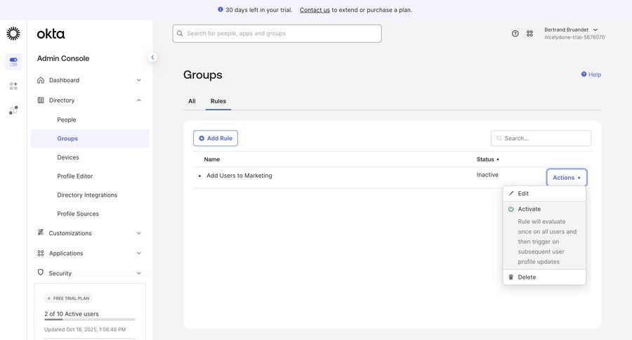 Okta
				settings ui page example