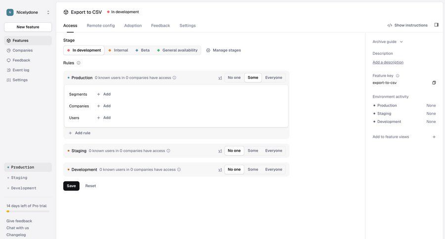 Reflag
			 configuration settings access control sidebar menu ui page example