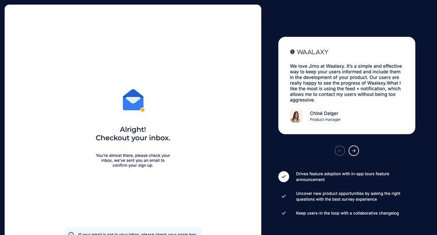 Jimo
				signup page example