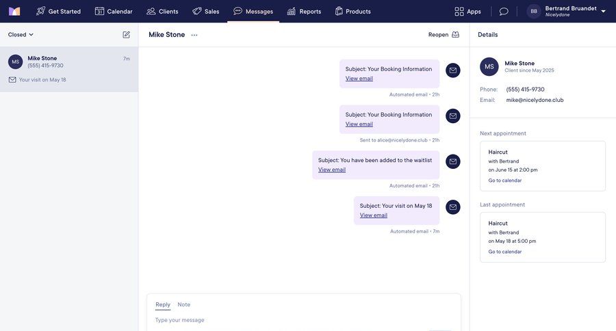 Mangomint
			 email inbox message communication ui page example