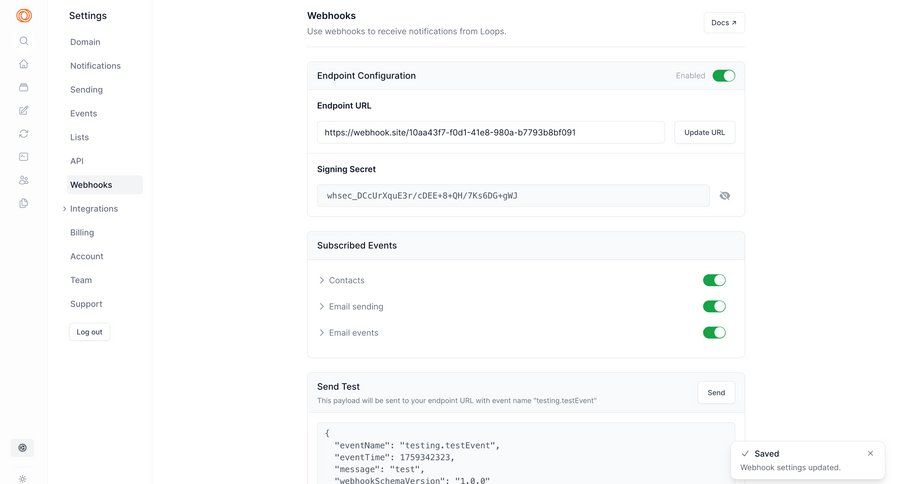 Loops
			 configuration settings form sidebar ui page example