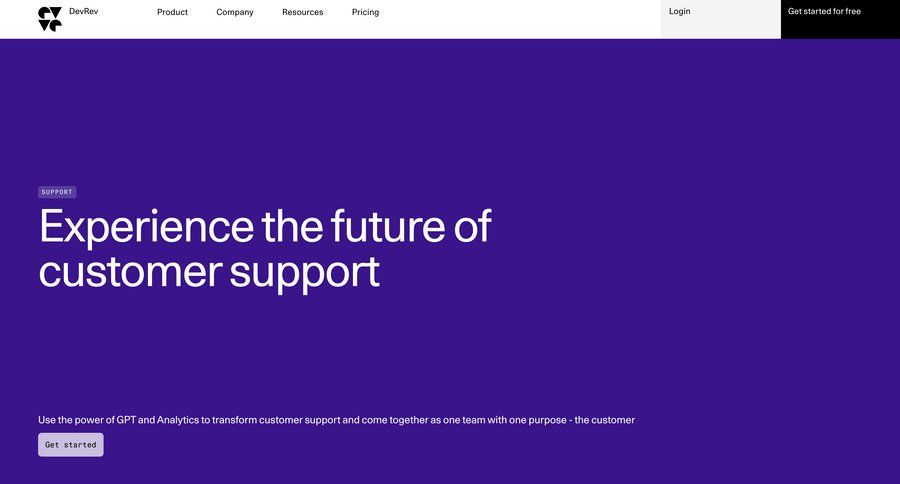 DevRev
			 route map advanced search customer support chat news feed ui page example