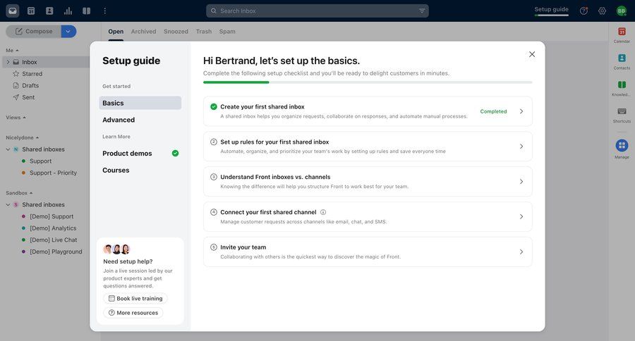 Front
			 onboarding progress tracking setup communication on boarding ui page example
