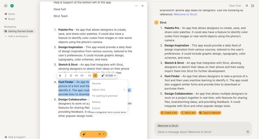 Strut
			            ux ui design