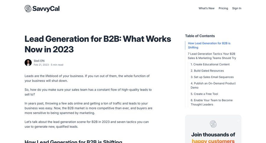SavvyCal
			 affiliate program chrome extension check out b2b website ui page example