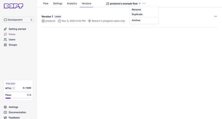 Dopt
			tooltip modal screen sidebar navigation workflow automation free plan sidebar menu tip version control ui page example