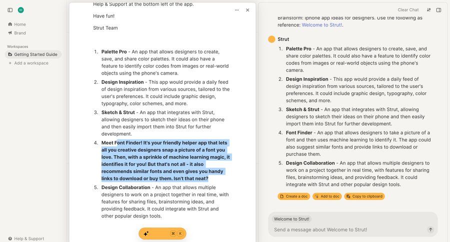 Strut
			         ux ui design